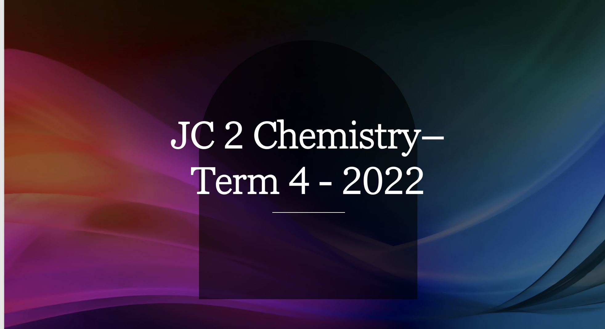 JC2 Term 4 – 2022