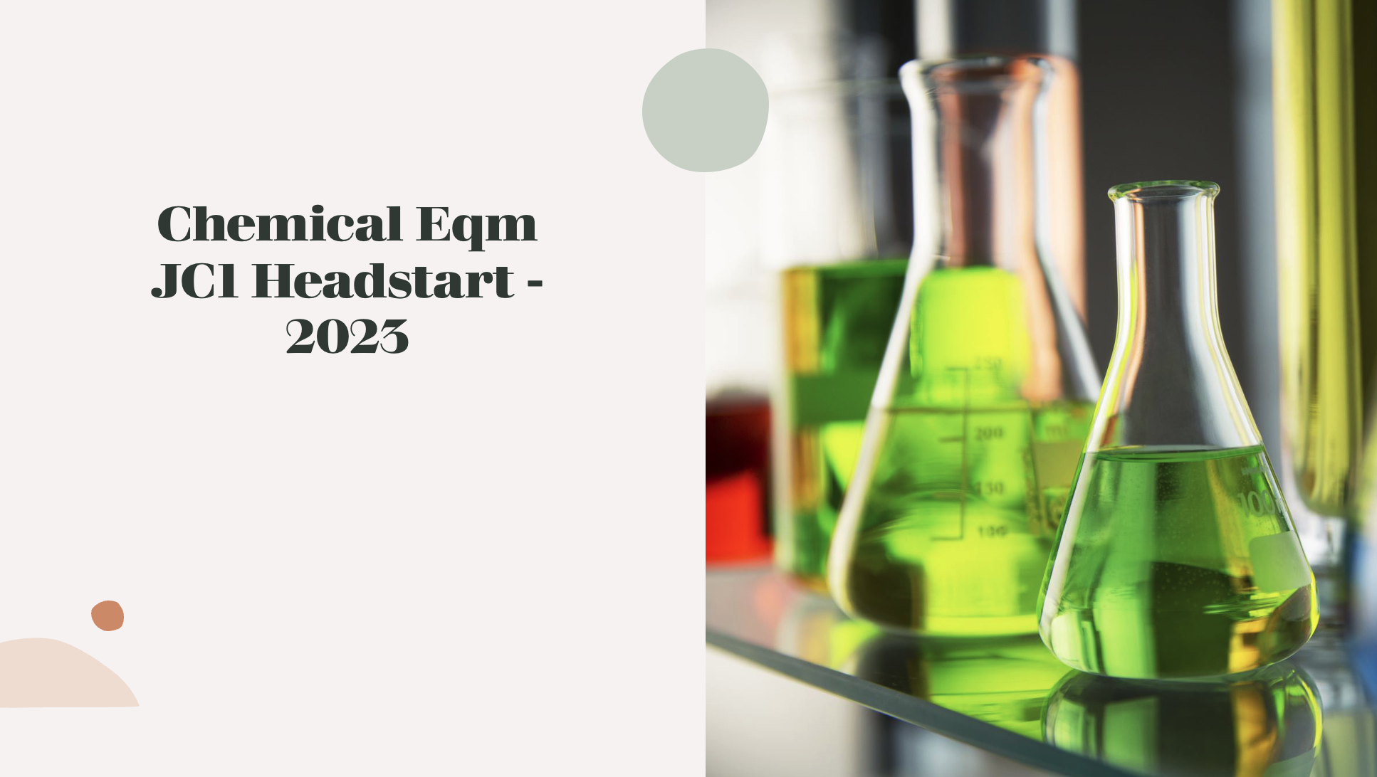 JC1 – Headstart – Chemical Eqm – 2023